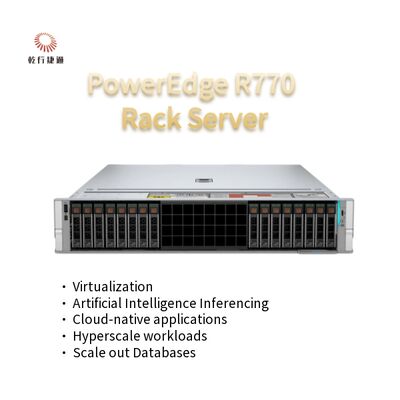 PowerEdge R770 2U máy chủ rack hai ổ cắm bộ xử lý Intel Xeon 6