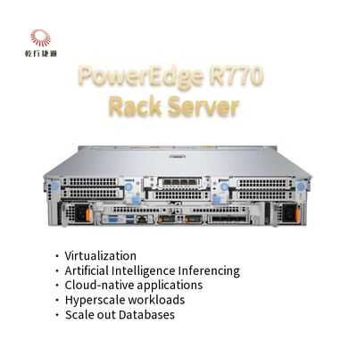 PowerEdge R770 2U máy chủ rack hai ổ cắm bộ xử lý Intel Xeon 6