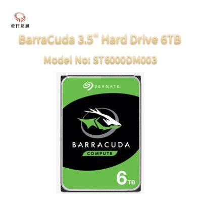 Seagate BarraCuda 3.5" Hard Drive 6TB Model No: ST6000DM003