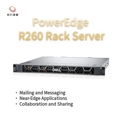 Máy chủ lưu trữ dạng rack Dell PowerEdge R260, máy chủ lưu trữ dữ liệu, máy chủ lưu trữ tùy chỉnh